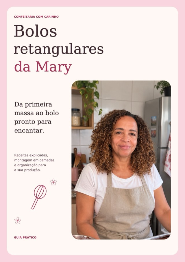 Capa do ebook Bolos Retangulares da Mary, guia prático